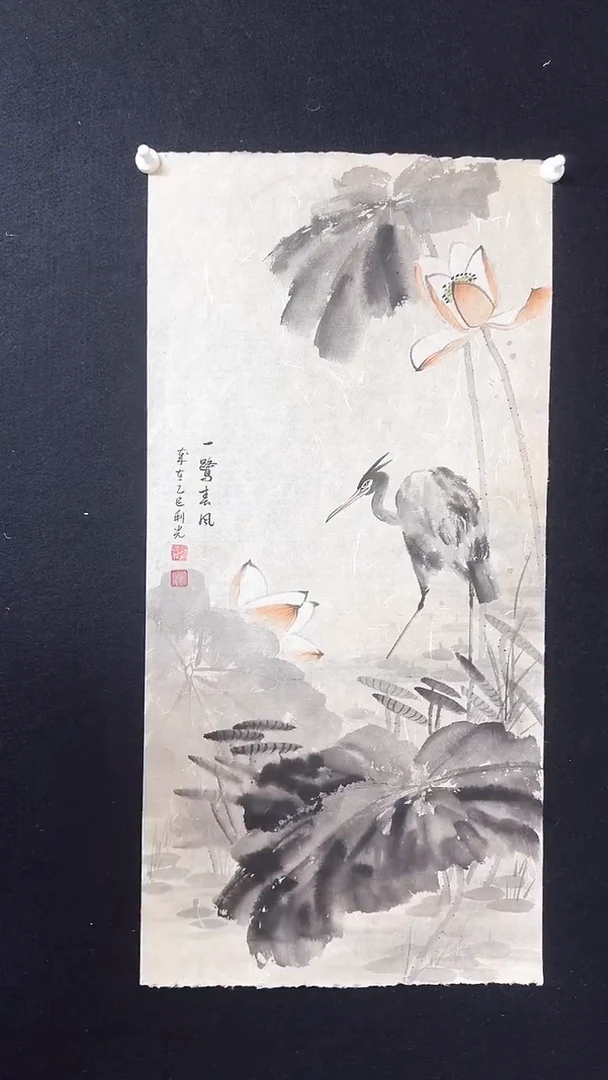 【闪购商品】国画李老师水墨苍鹭