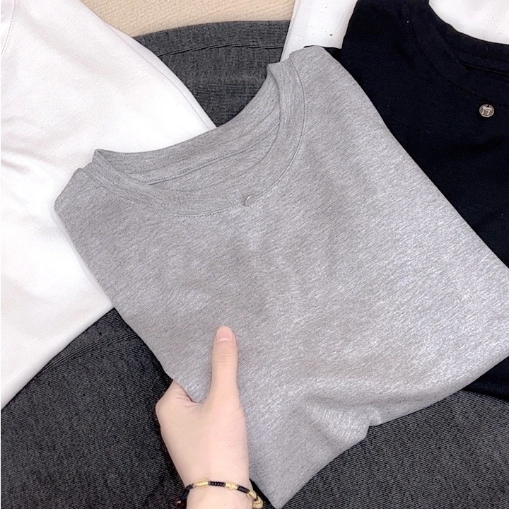 春上新！【小银片短袖】纯色百搭休闲简约圆领水溶打底衫 OYS-992