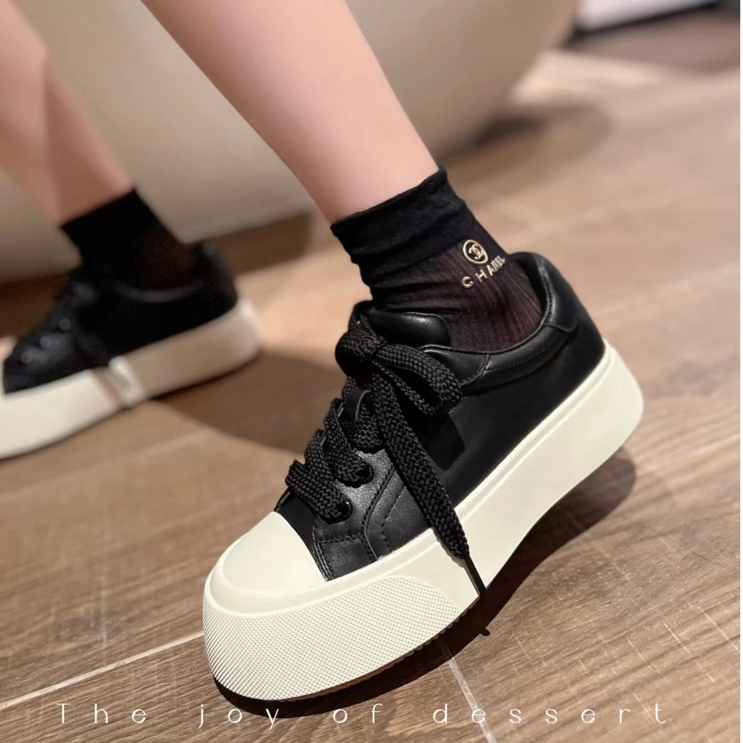 【断码亏本清货】仅剩一双37码真皮厚底小白鞋舒适百搭四季能穿板鞋