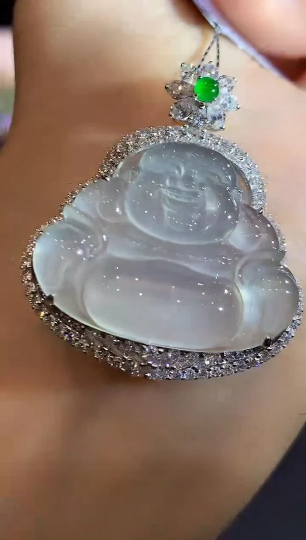 翡翠18K金镶嵌吊坠(不含链)YS多样性发其一