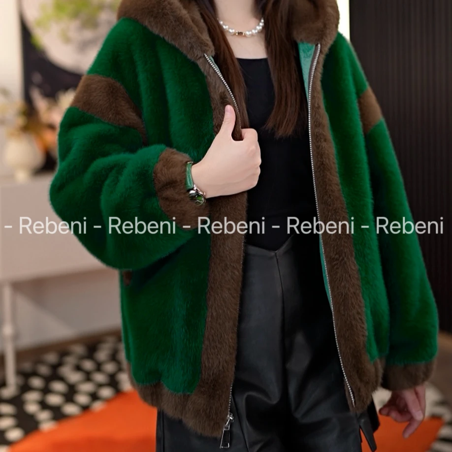 【海宁正品】2025冬季上新北欧设计显白显瘦减龄保暖皮草外套 ZF021