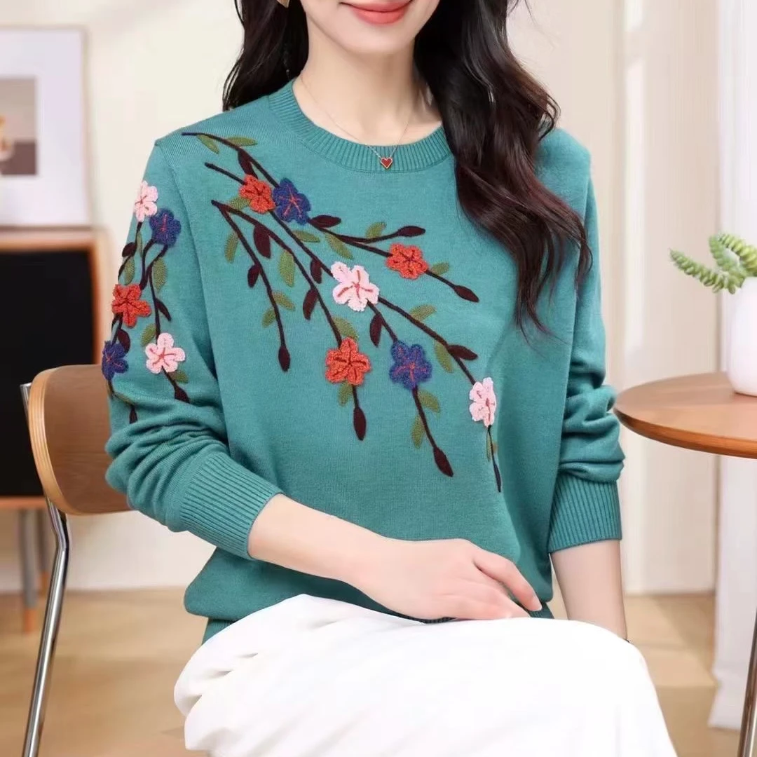 T669设计师款女士长袖针织冬季套头上衣