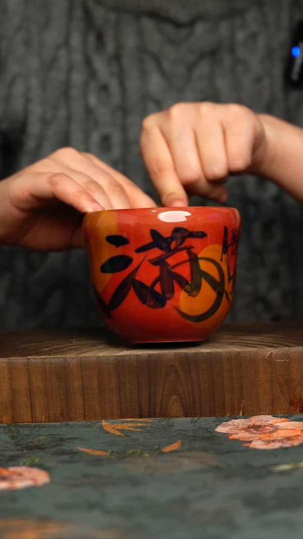 杯釉下彩手工手绘同款陶器