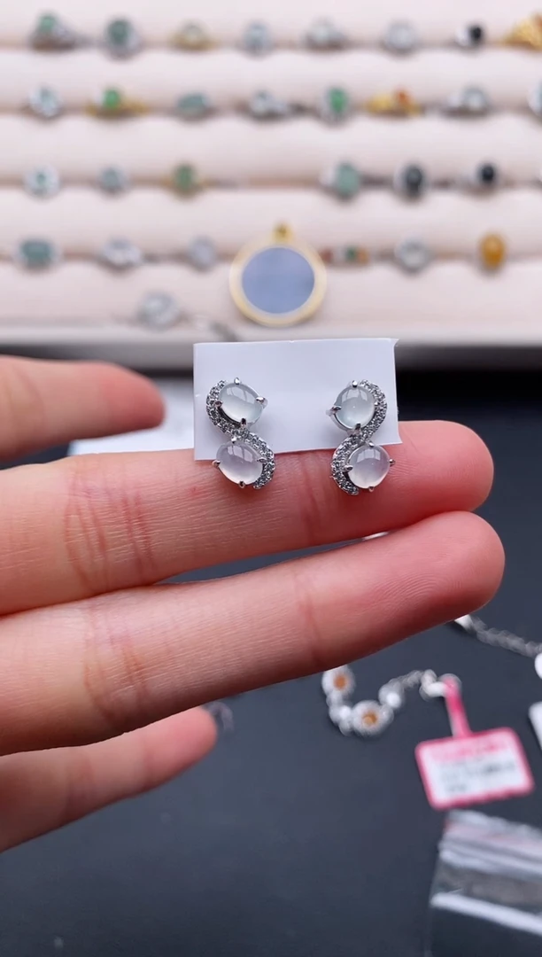 银S925镶嵌戒指翡翠55555555+6