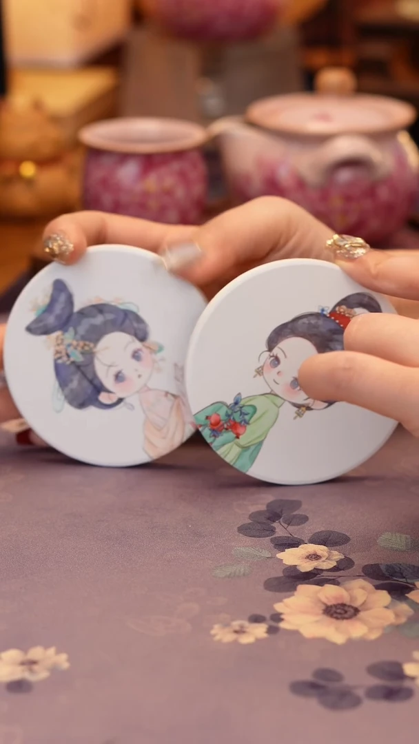 【闪购商品】古风美女杯垫一对······