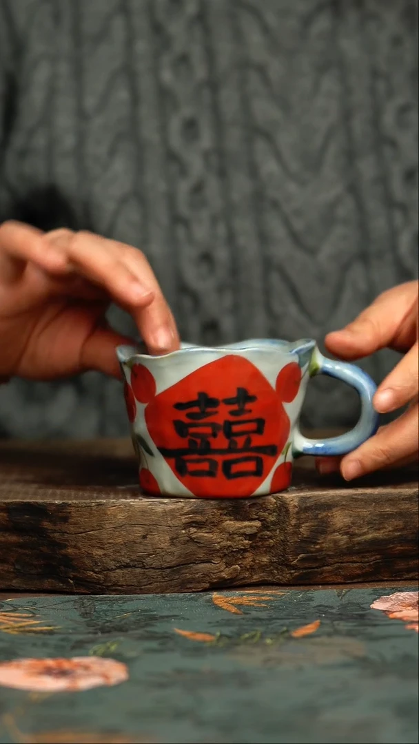 【闪购商品】杯杯手工手绘同款陶器