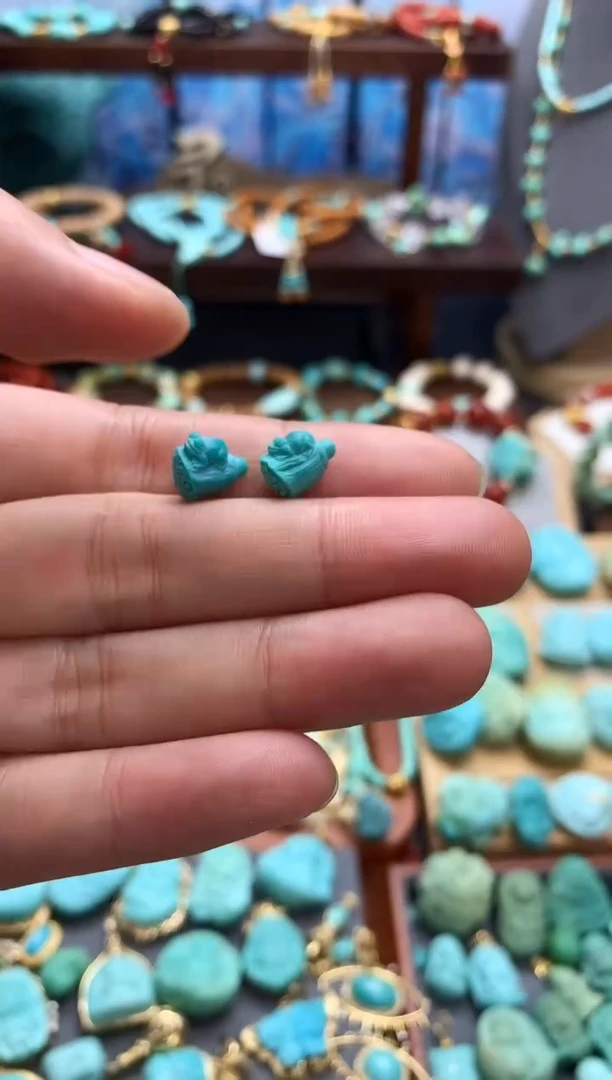 未镶嵌绿松石挂件背*莲蓬