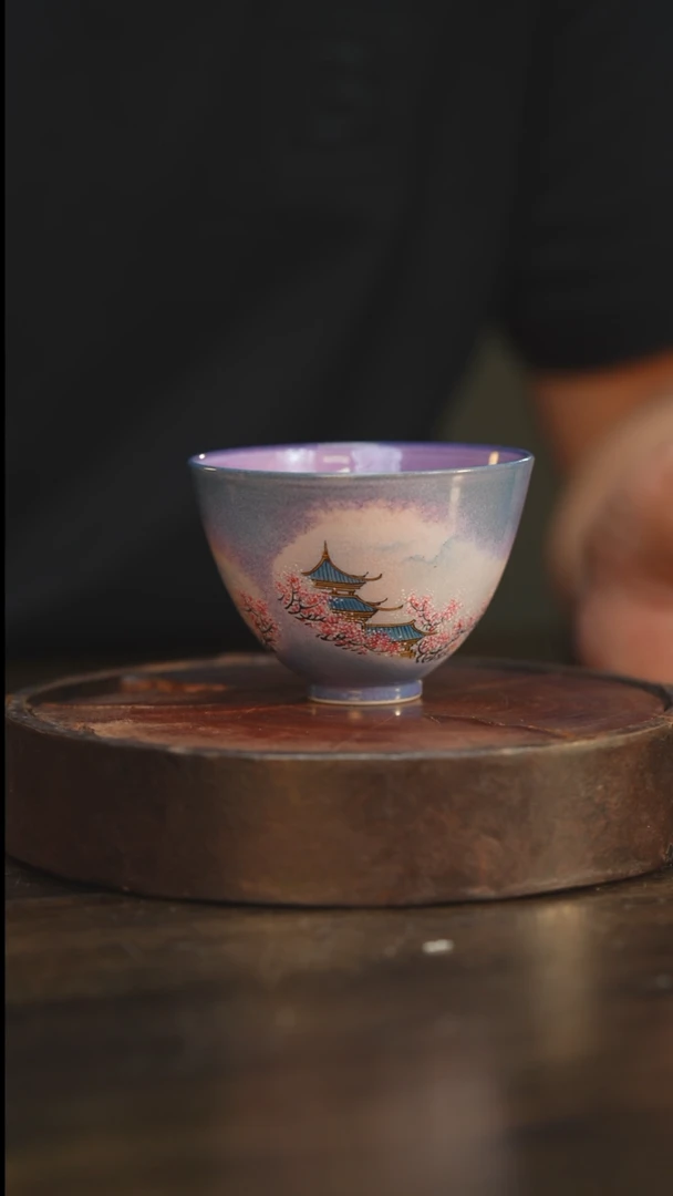 杯37柴房陶瓷柴烧紫韵主人杯