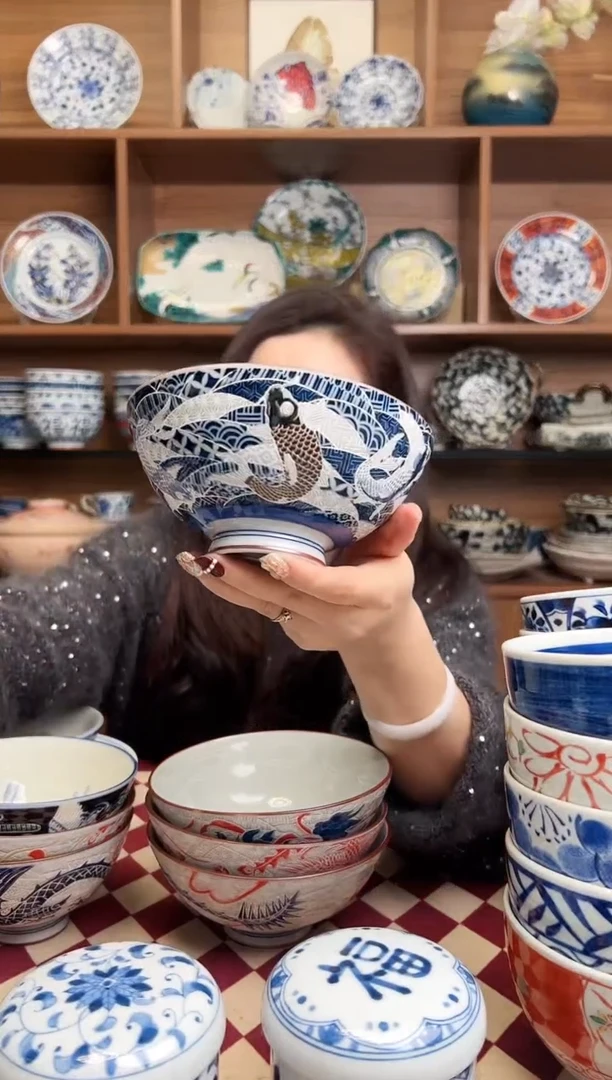 【闪购商品】瓷片吉祥锦鲤14cm大饭碗