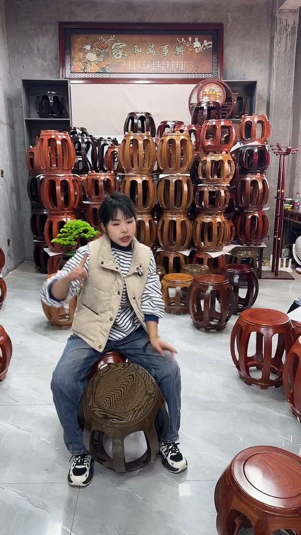 【闪购商品】鸡翅木类家具鸡翅木大号鼓凳六条