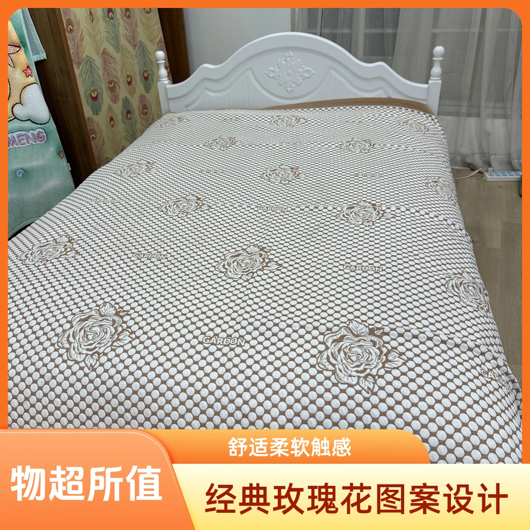 玫瑰圆圈床盖2.2*2.4米柔软亲肤