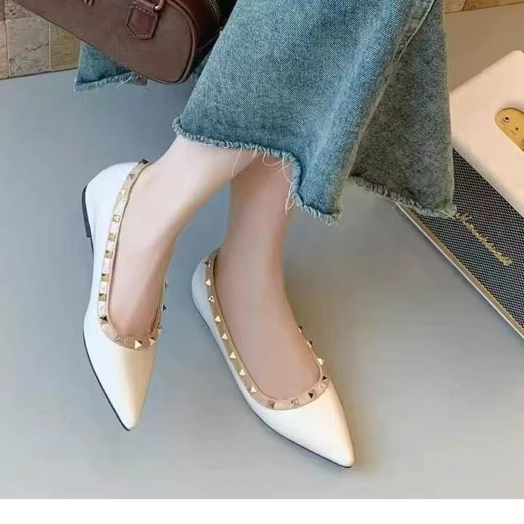 时尚气质工作职业舒适软皮不磨脚尖头单鞋女春季新2516G