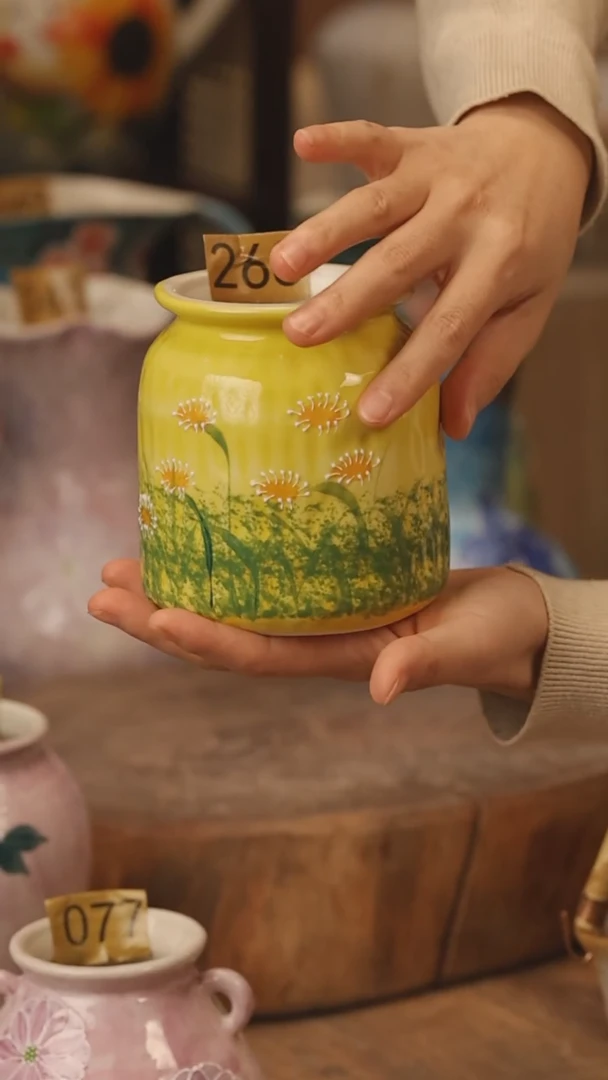 陶瓷景德镇设计师手作花器摆件侘寂风@M268@