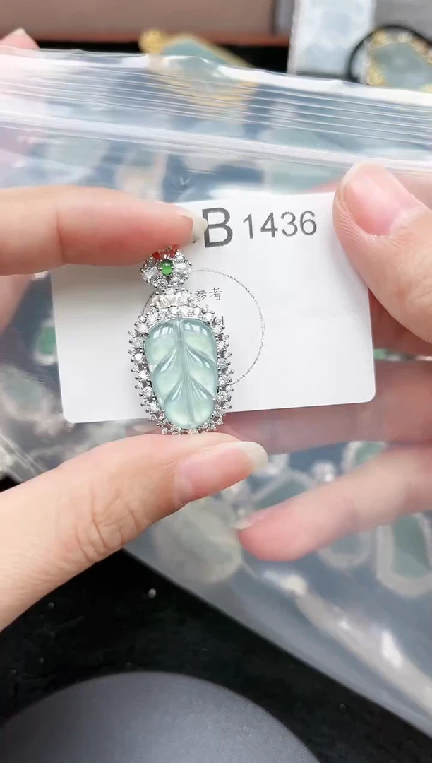 【闪购商品】翡翠颈饰未镶嵌1436赠皮绳