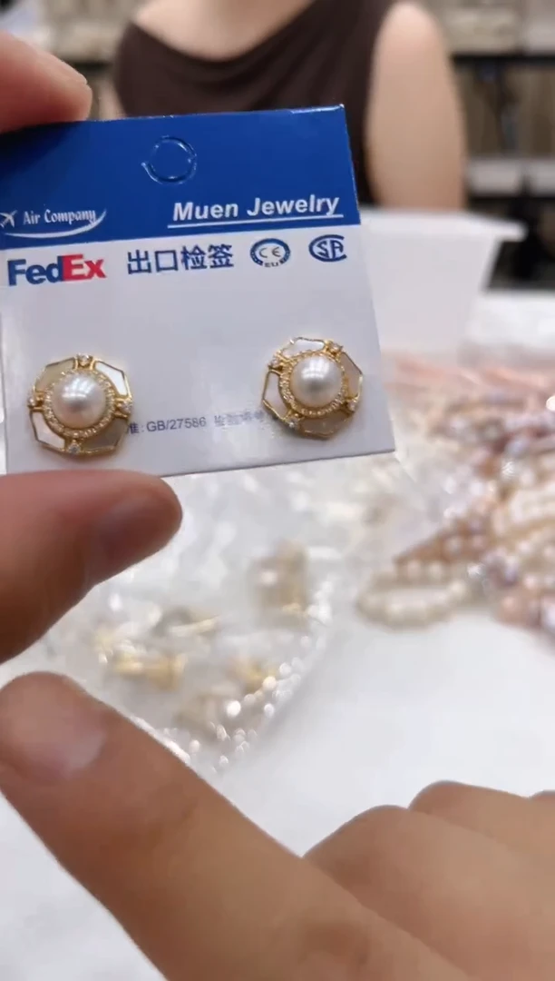 淡水珍珠银S925镶嵌颈饰ED1010