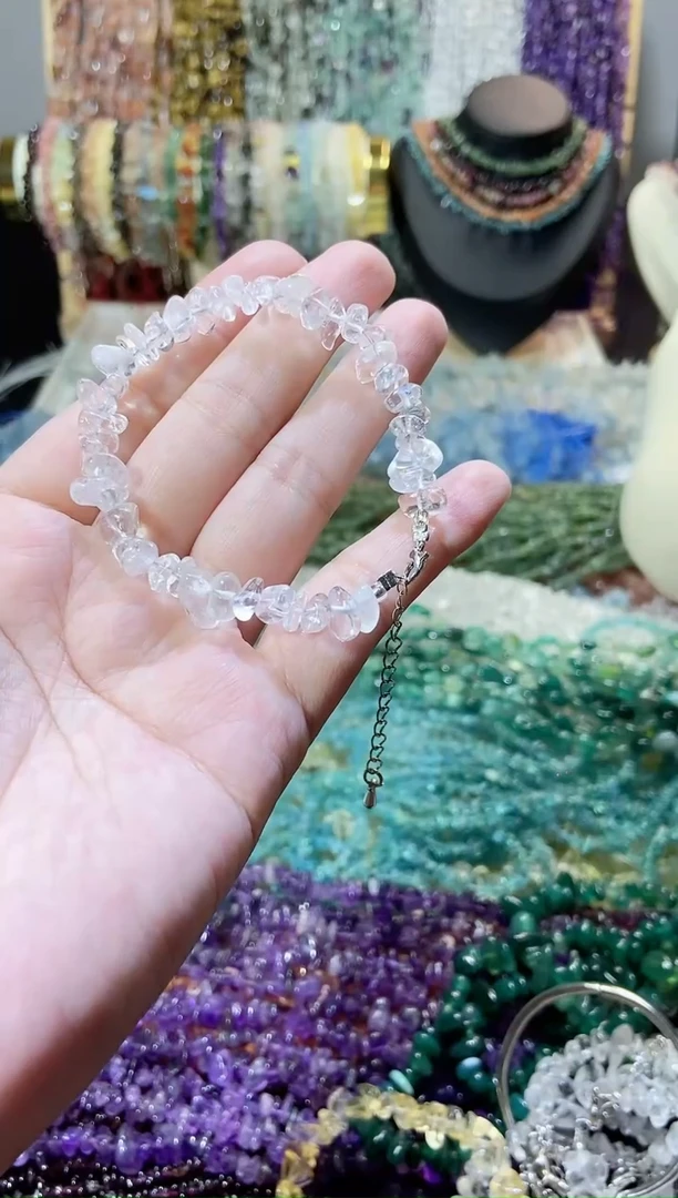 未镶嵌珠宝半成品水晶白水晶手链