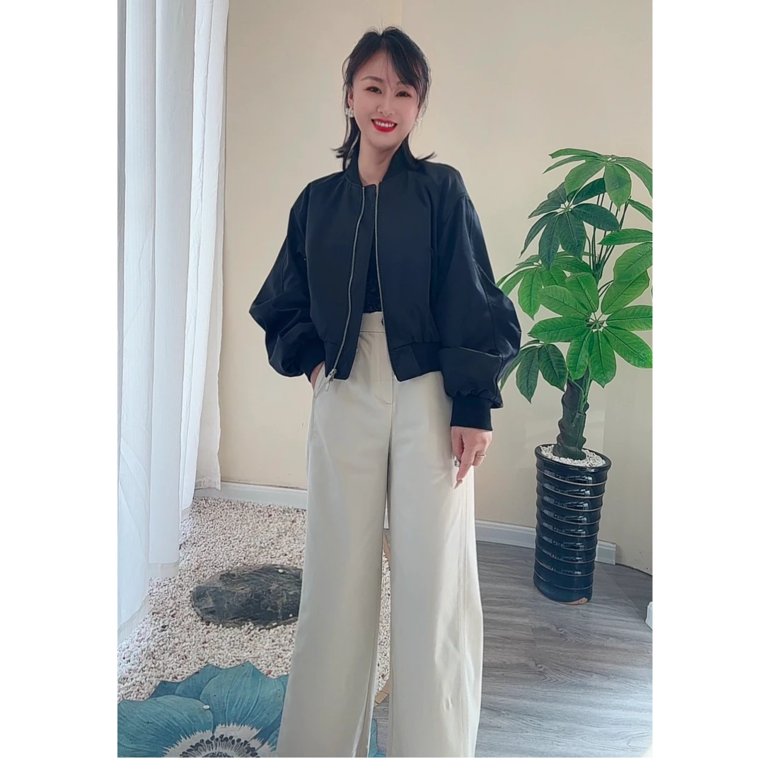 5309【埃色】米兰国际新款阔腿裤百搭简约时尚宽松高腰垂感休闲