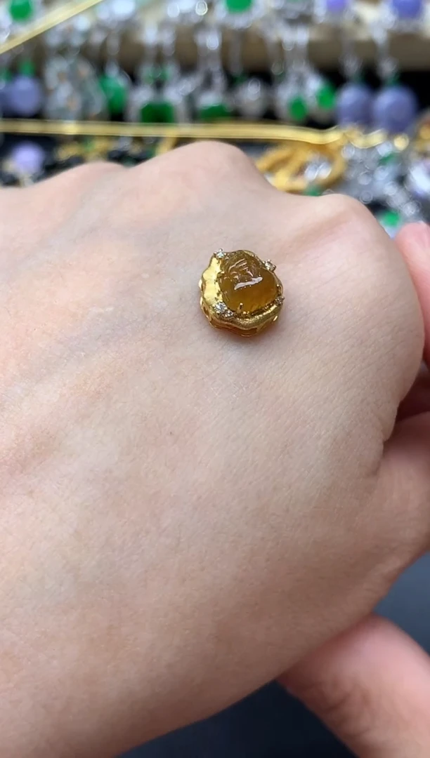 颈饰18K金镶嵌翡翠132-中国好珍宝