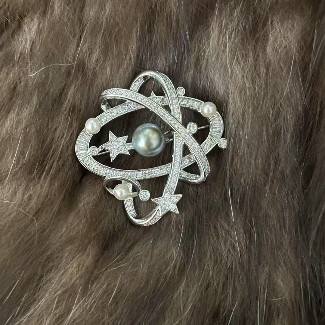 欧若风珠宝海水大溪地+AKOY胸针（合金）4-5mm+8-9mm