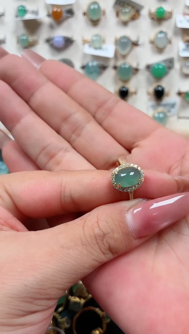 银S925镶嵌戒指翡翠.