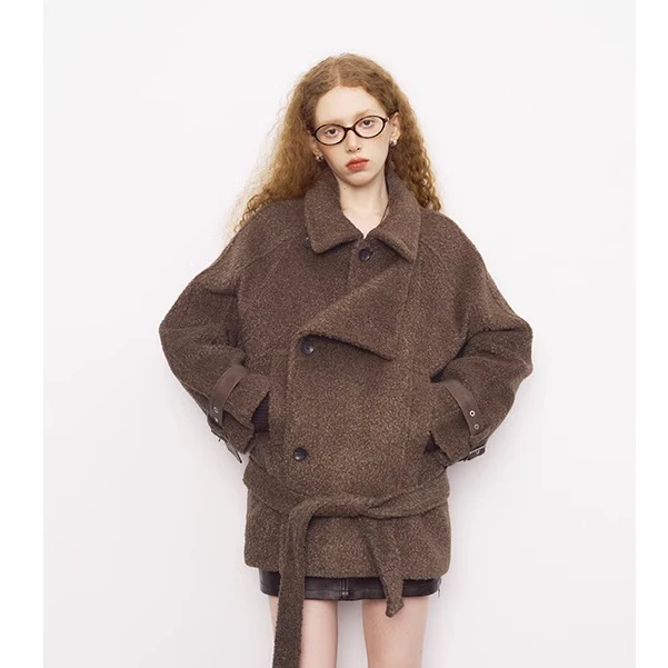 DIDDI MODA 双排扣毛呢外套K6811