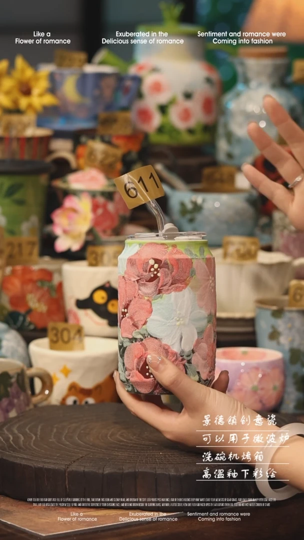 陶瓷611景德镇高温釉下彩手工手绘款式