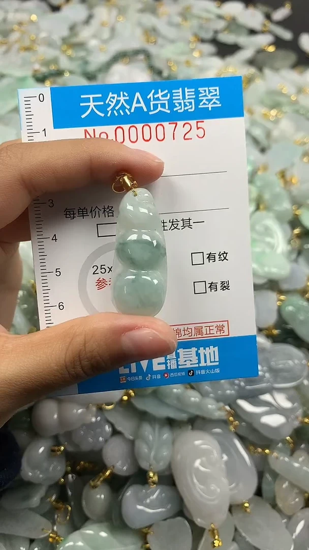 颈饰未镶嵌翡翠净货挂件-0725