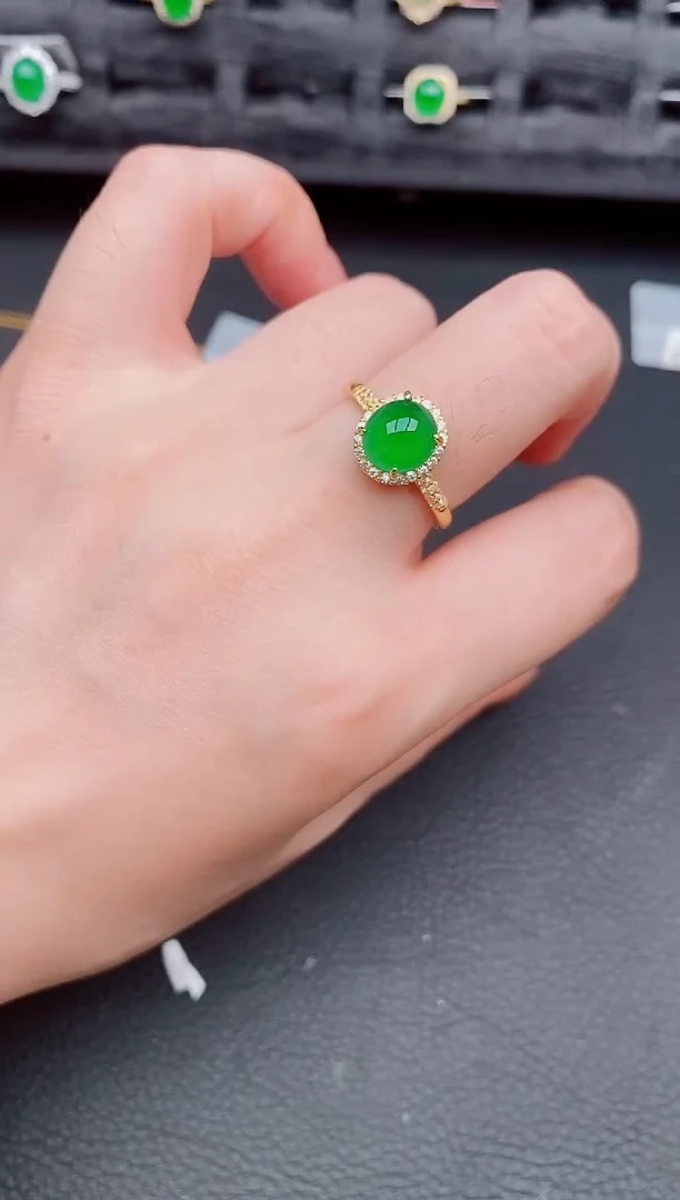 翡翠戒指银S925镶嵌天然a货翡翠262
