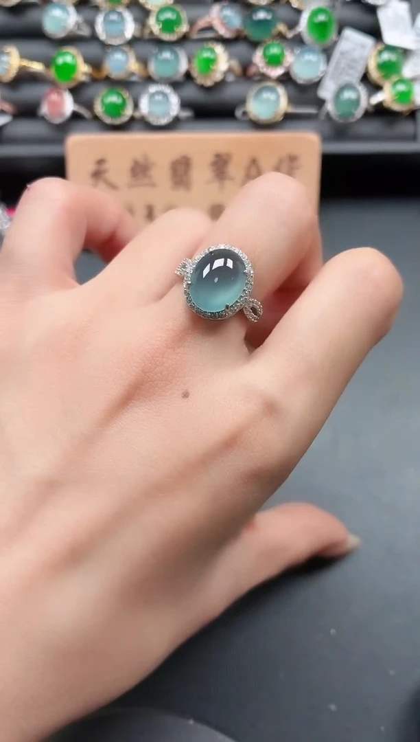 银S925镶嵌戒指翡翠11111