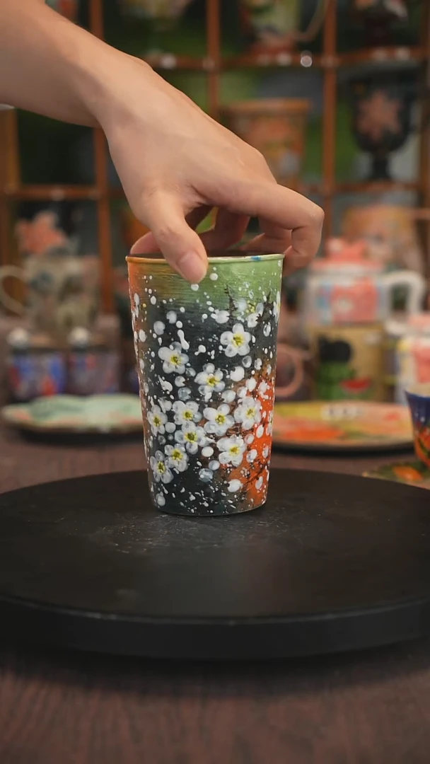 紫砂油画釉下彩手绘