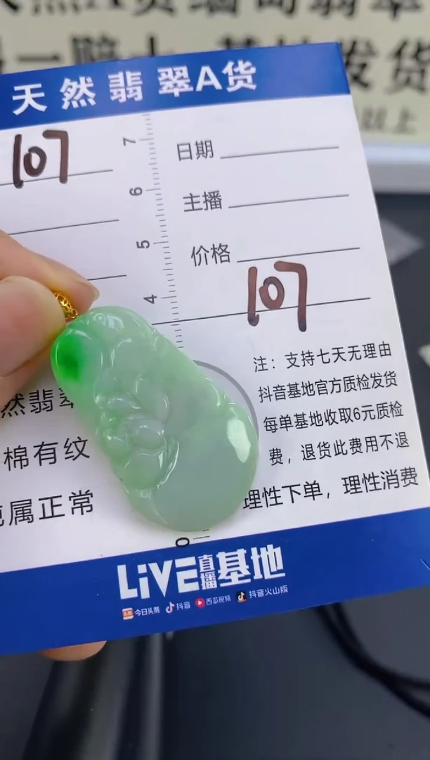 【闪购商品】翡翠颈饰18K金镶嵌天然A货翡翠