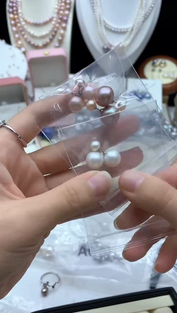 银S925镶嵌耳饰淡水珍珠多样性发其一