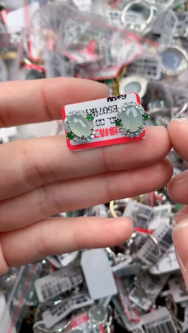 银S925镶嵌戒指翡翠444     3