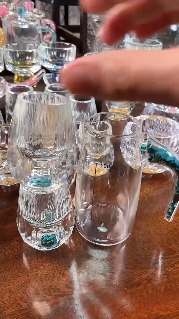 【闪购商品】玺宴新款水晶一壶两水滴杯绿松石