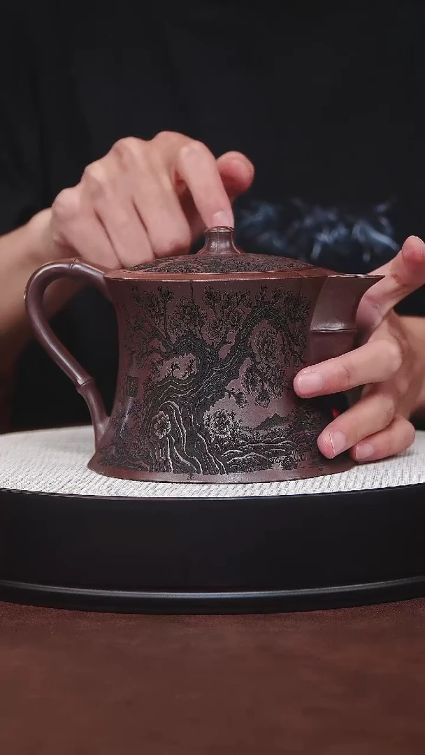 茶杯紫砂筋纹僧帽