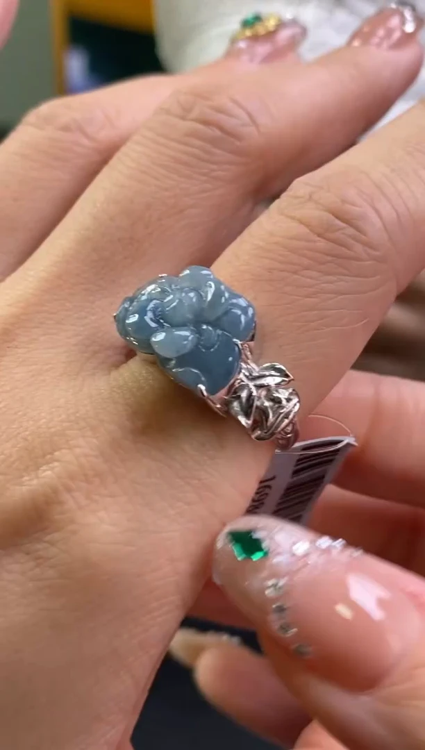 颈饰银S925镶嵌翡翠净货16986