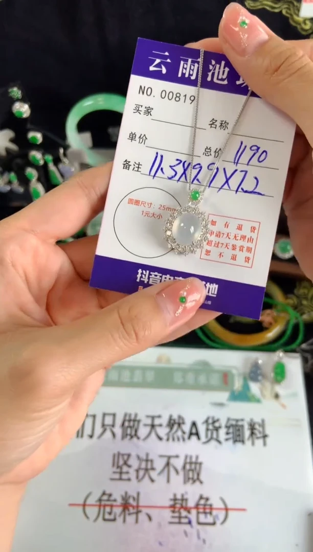 【闪购商品】翡翠颈饰银S925镶嵌翡翠