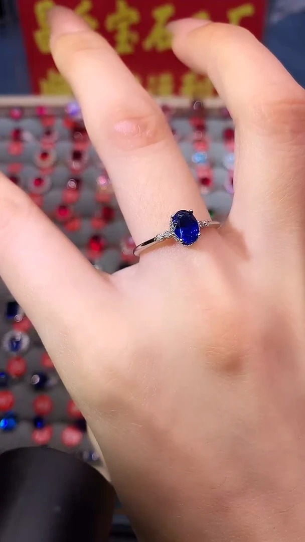 【闪购商品】蓝宝石戒指银S925镶嵌11111111