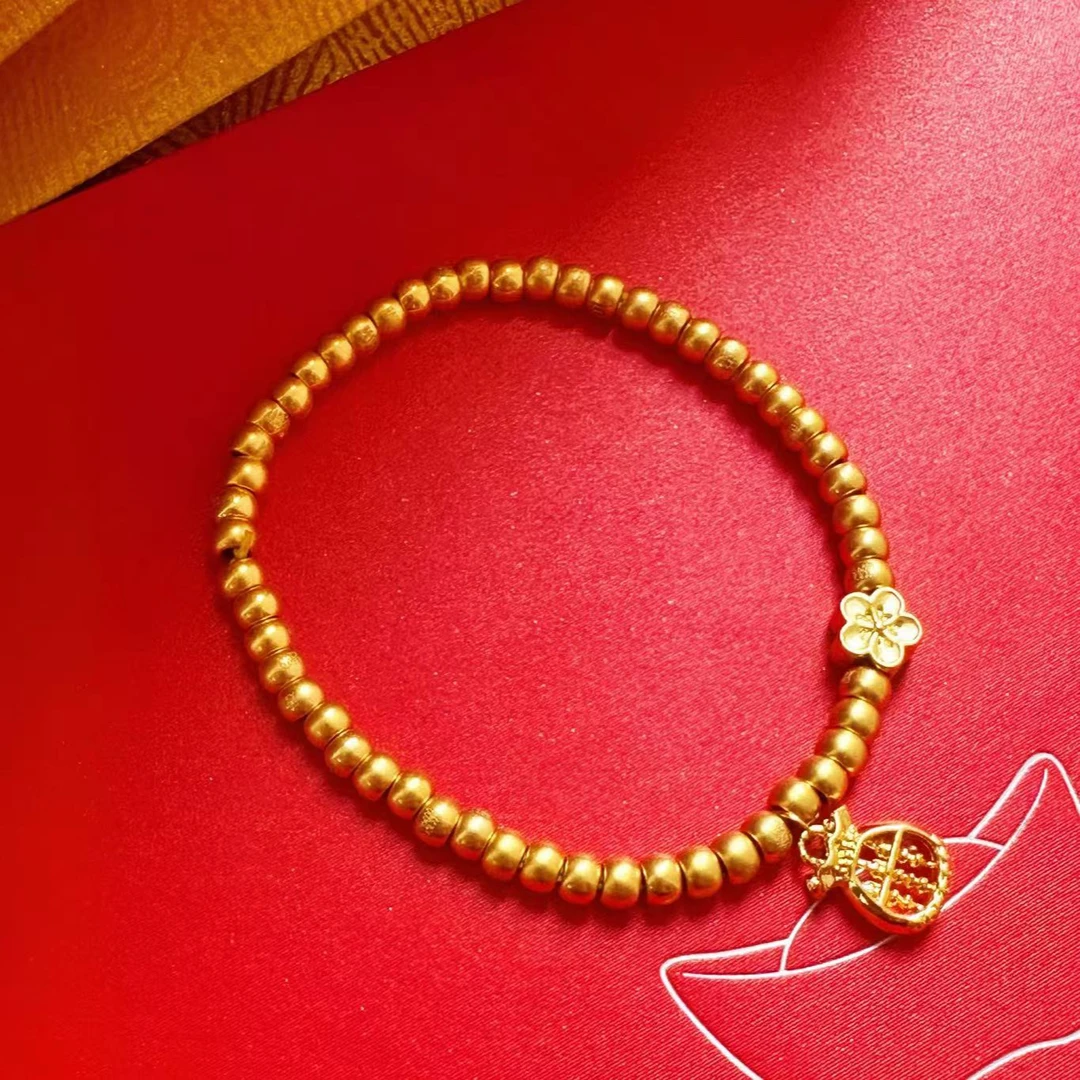 足金999卡4古法金珠福袋算盘和桃花配件（53颗金珠）质检中心发货