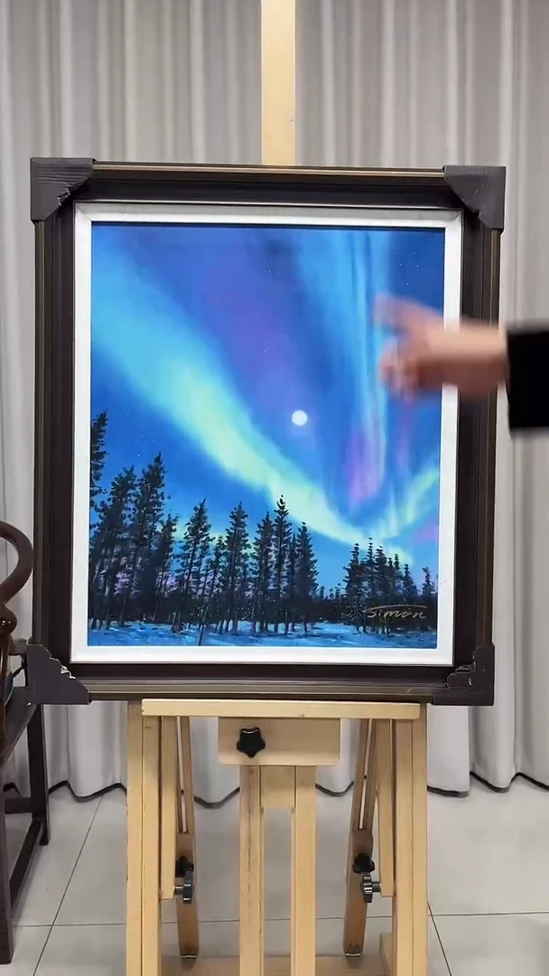 油画陶宗健-50x60-极光-带框