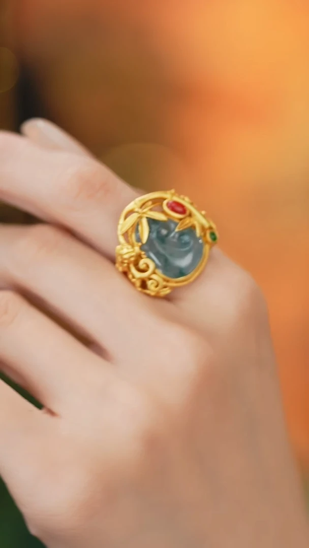 翡翠戒指银S925镶嵌新款