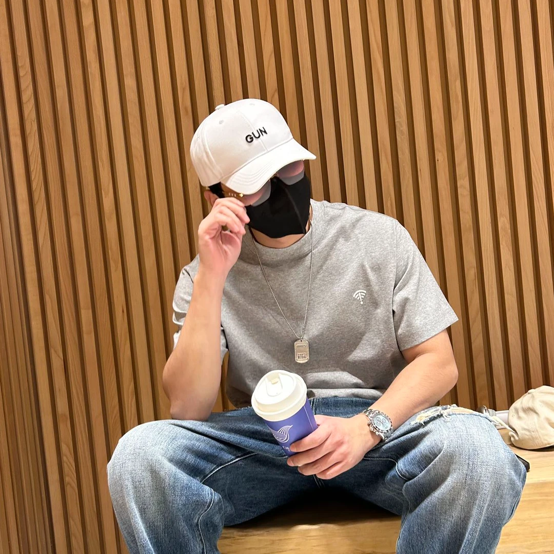 优装良品2025年男士新品夏季短袖T恤简约小图案微潮圆领T恤6688