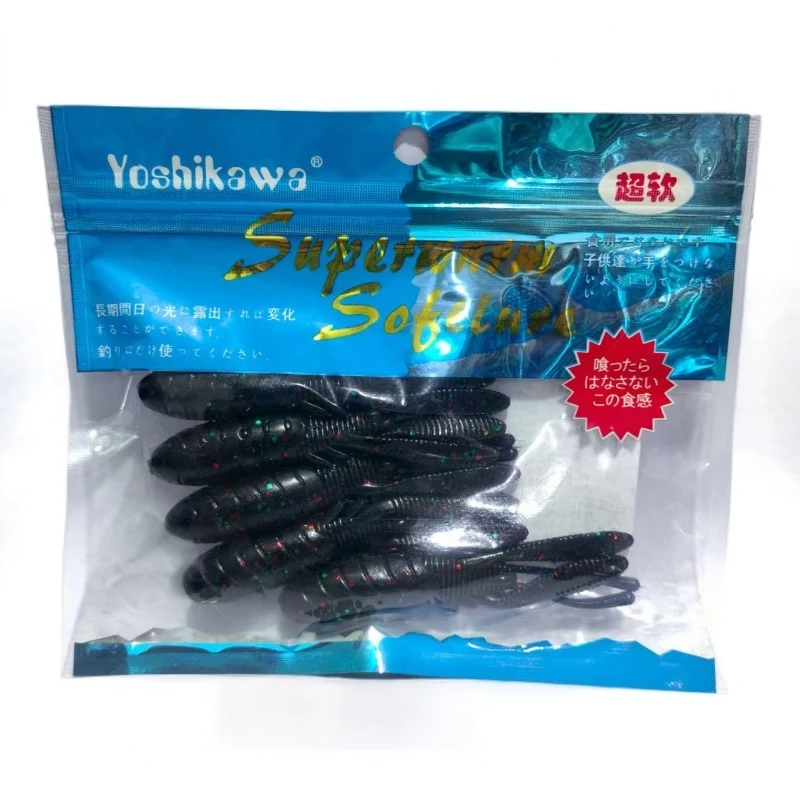 Yoshikawa吉川软饵鲈鱼障碍虾形高比重沉水饵无铅钓组路亚饵腥味