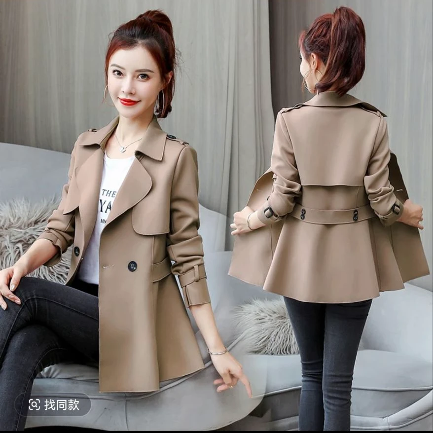 92013早春新款时尚风衣短款外套国风小香风小夹克外套女网红复古