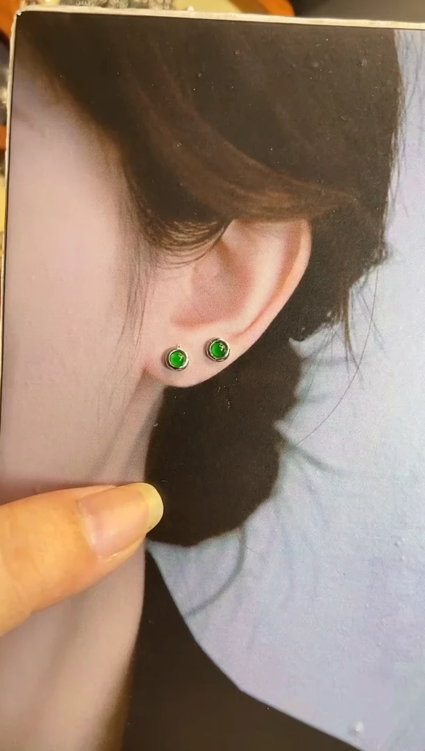 翡翠银S925镶嵌吊坠(不含链)白