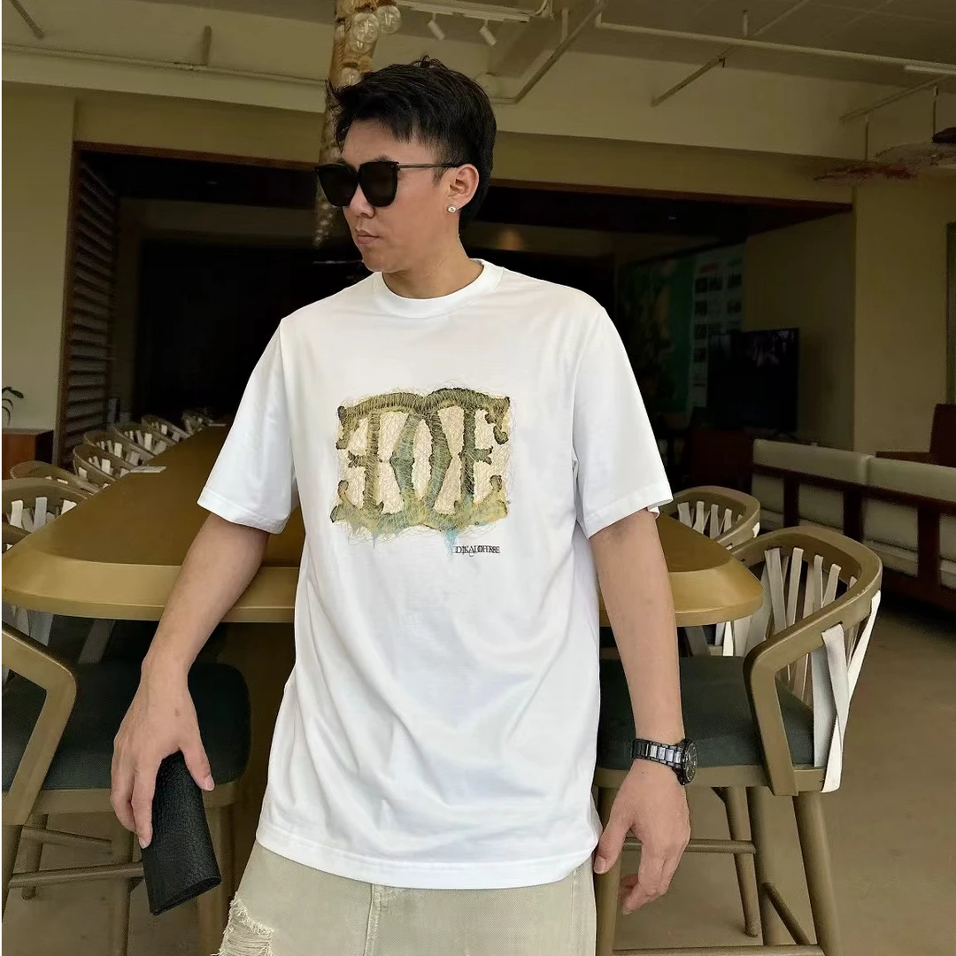 DIKALO FERRE/迪卡里奥 费雷D52DT153男士新款美国匹马棉休闲半袖