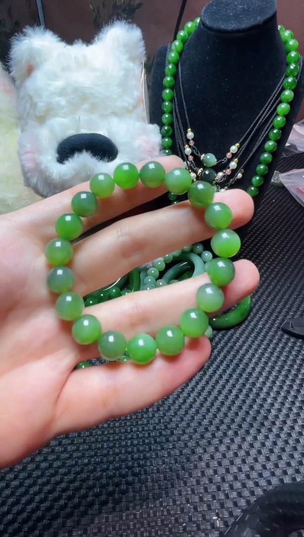 颈饰未镶嵌和田玉和田玉碧玉手串10mm