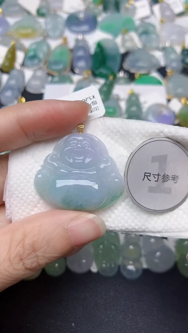 颈饰18K金镶嵌翡翠天然缅甸A货翡翠