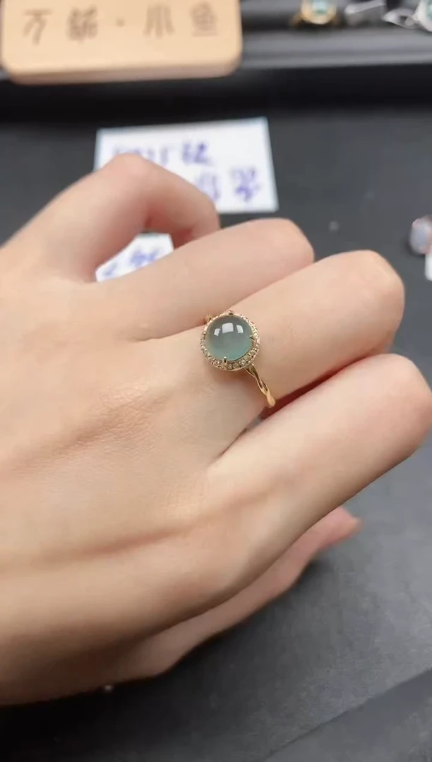 翡翠戒指银S925镶嵌51511