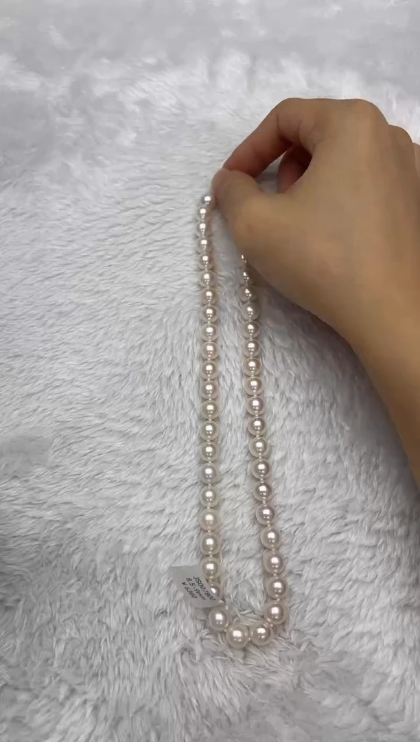 项链银S925镶嵌海水珍珠AK8.5-9mm